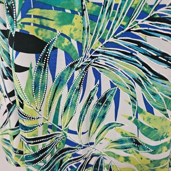 Apt. 9 Dress Green Blue Tropical Sleeveless Mini Beach Island Vacation M - Picture 6 of 12